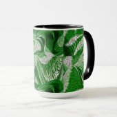Zwart en Groen Abstracte koffie mok (Voorkant rechts)