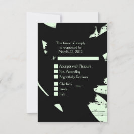 Zwart en Groen Abstracte Muziek RSVP met Menu Keuz