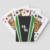 Zwart en groen Art Deco Design Monogrammed Pokerkaarten (Achterkant)