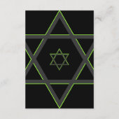 Zwart en groen Bar Mitzvah Receptie Insert Kaart (Achterkant)