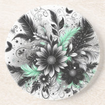 Zwart en groen Bloemen