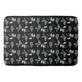 Zwart en Groen Botanisch blad Badmat