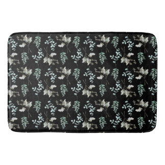 Zwart en Groen Botanisch blad Badmat