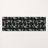 Zwart en Groen Botanisch blad Yogamat (Achterkant (horizontaal))