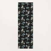 Zwart en Groen Botanisch blad Yogamat (Voorkant)