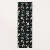 Zwart en Groen Botanisch blad Yogamat (Achterkant)