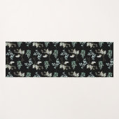 Zwart en Groen Botanisch blad Yogamat (Voorkant (horizontaal))