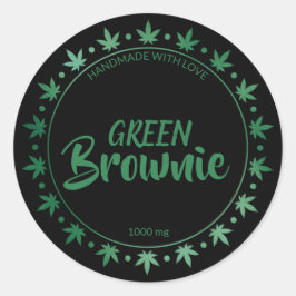 Zwart en Groen Brownie | Zelfgemaakt Edibles Label
