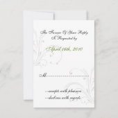 Zwart en groen bruiloft RSVP Standaard 3,5 x 5 (Achterkant)