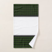 Zwart en groen buffelplaid bad handdoek (Handdoek)