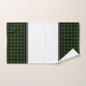 Zwart en groen buffelplaid bad handdoek (Handdoek)
