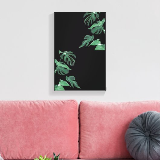 Zwart en groen canvas afdruk (Insitu (Woonkamer))