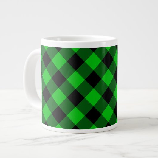 Zwart en Groen Check Mok (Links)