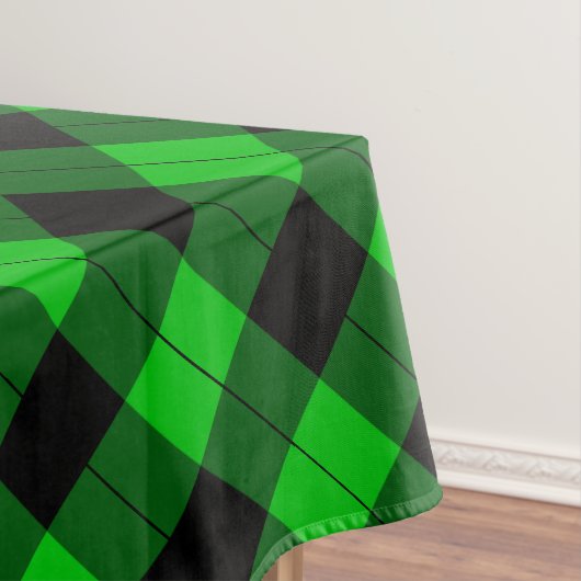 Zwart en Groen Check Tafelkleed (Voorbeeld)
