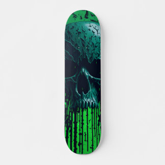 Zwart en Groen Computercode Schedel #3 Persoonlijk Skateboard