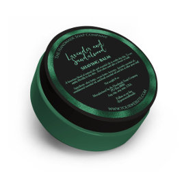 Zwart en Groen Cosmetica Jar Label w Ingrediënten