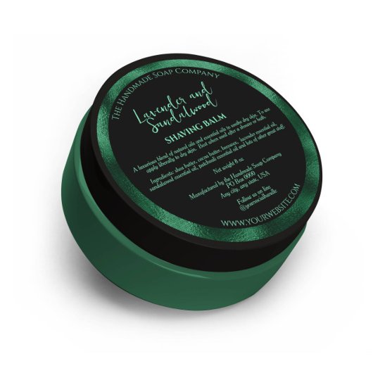 Zwart en Groen Cosmetica Jar Label w Ingrediënten