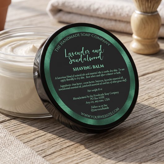 Zwart en Groen Cosmetica Pot Label met ingrediënte