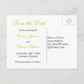 Zwart en Groen Damask Save the Date Briefkaart (Achterkant)