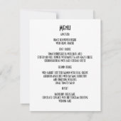 Zwart en groen damast formeel huwelijksmenu kaart (Achterkant)