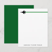 Zwart en groen F-15 Personal Stationery Notitiekaartje (Voorkant / Achterkant)