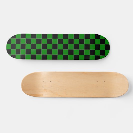 Zwart en groen gecheckt skateboard (Horizontaal)