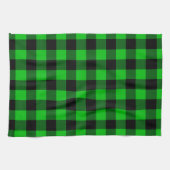 Zwart en groen gecontroleerde keukenhanddoek (Horizontaal)