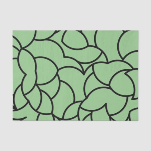 Zwart en groen gemengd abstract tissuepapier (Voorkant)