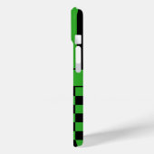 Zwart en groen geruit gestreept gepersonaliseerd Case-Mate iPhone case (Achterkant / Links)
