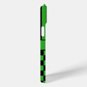 Zwart en groen geruit gestreept gepersonaliseerd Case-Mate iPhone case (Achterkant / Rechts)