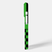 Zwart en groen geruit gestreept gepersonaliseerd Case-Mate iPhone case (Achterkant / Links)