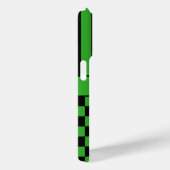 Zwart en groen geruit gestreept gepersonaliseerd Case-Mate iPhone case (Achterkant / Rechts)
