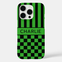Zwart en groen geruit gestreept gepersonaliseerd