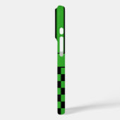 Zwart en groen geruit gestreept gepersonaliseerd Case-Mate iPhone case (Achterkant / Links)