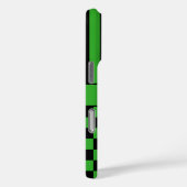 Zwart en groen geruit gestreept gepersonaliseerd Case-Mate iPhone case (Achterkant / Rechts)