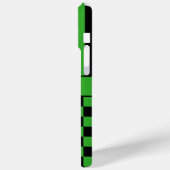 Zwart en groen geruit gestreept gepersonaliseerd Case-Mate iPhone case (Achterkant / Links)