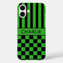 Zwart en groen geruit gestreept gepersonaliseerd