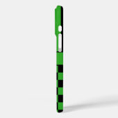 Zwart en groen geruit gestreept gepersonaliseerd Case-Mate iPhone case (Achterkant / Links)