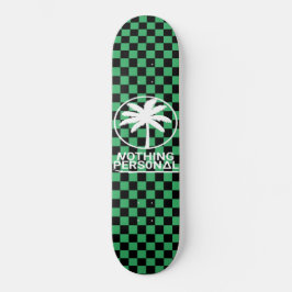 Zwart en groen geruit skateboard