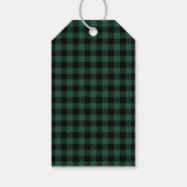 Zwart en groen geruit stoompotkit cadeaulabel (Achterkant)
