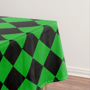 Zwart en groen geruit tafelkleed