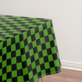 Zwart en groen geruit tafelkleed