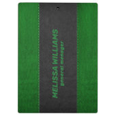 Zwart en groen gestikt faux leer klembord (Achterkant)