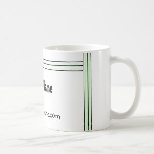 Zwart en groen gestreept kantoorinrichting koffiemok