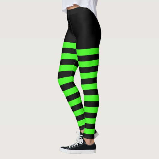 Zwart en groen gestreept leggings (Links)