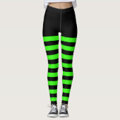 Zwart en groen gestreept leggings (Voorkant)