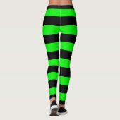 Zwart en Groen Gestreepte Heksen Kousen Leggings (Achterkant)