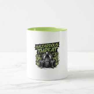 Zwart en groen gevaarlijke illustratie mok