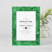 Zwart en Groen Glam Lips Bachelorette Party Kaart (Staand voorkant)
