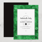 Zwart en Groen Glam Lips Bachelorette Party Kaart (Voorkant / Achterkant)